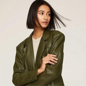 BlankNYC Olive Green Leather Blazer